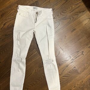 Abercrombie white high rise skinny jeans